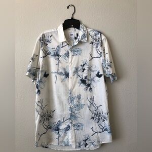 Zara blue floral shirt